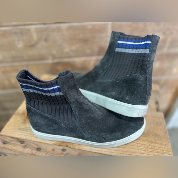 Vince Coleman Suede Sock Ankle Slip-On Chelsea Boot Gray/White Size 7.5 - Picture 5 of 9